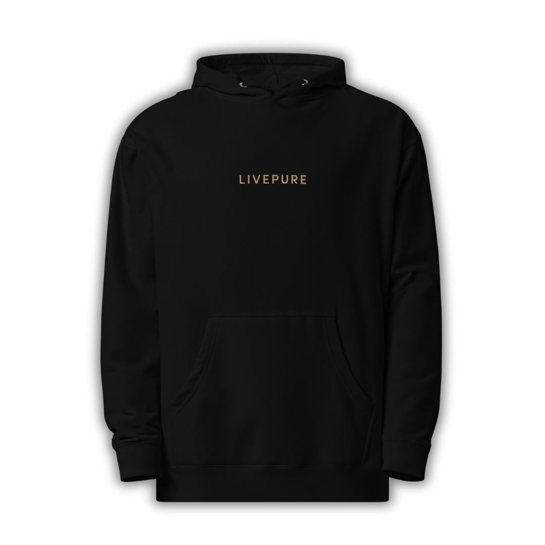 LIVEPURE Gold Logo Hoodie